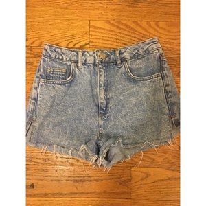 Topshop high waisted denim shorts